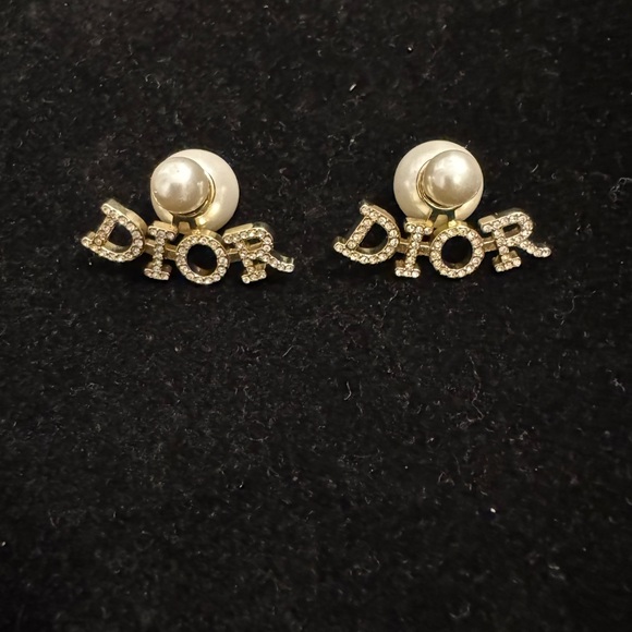 Dior Gold and Silver Minimalist Earrings - Picture 1 of 5